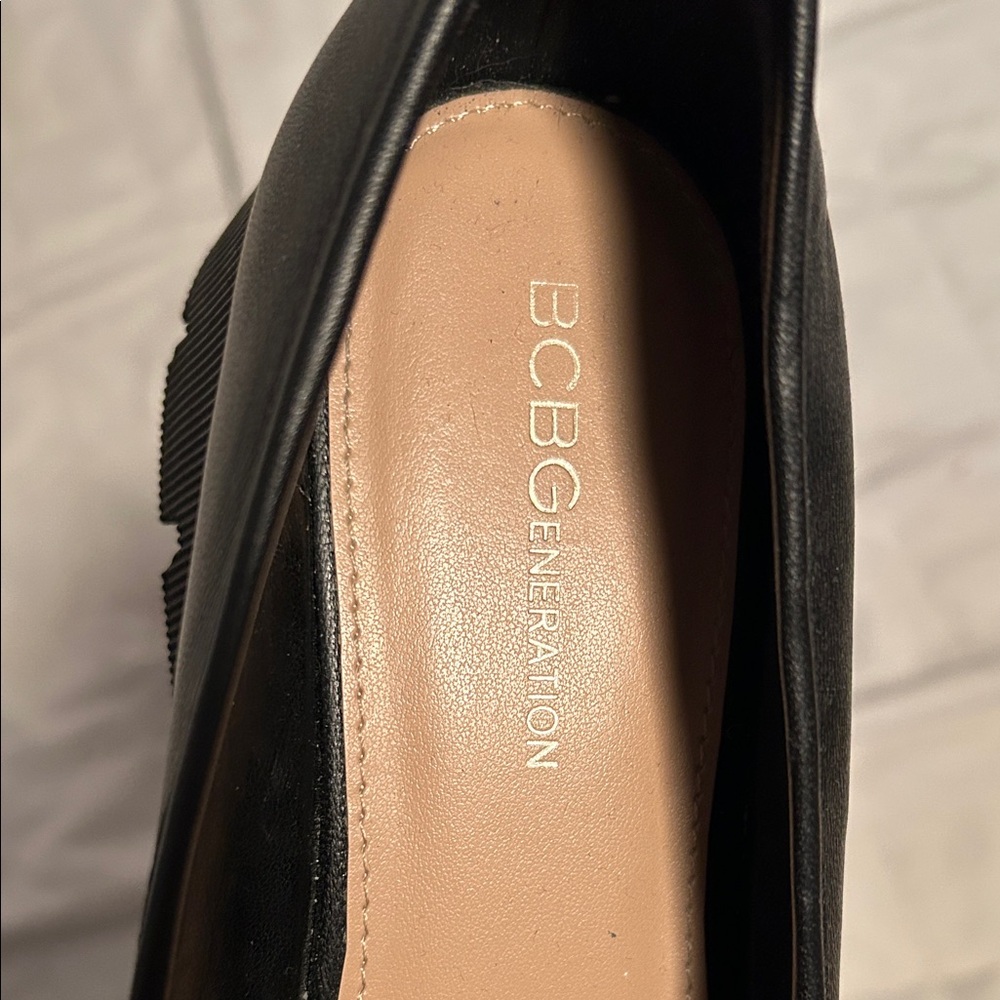BCBGeneration real leather Black Platform Loafers… - image 2